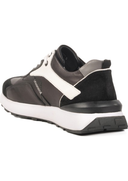 Siyah-Beyaz Hakiki Deri Erkek Sneaker 2Y1076-6285 M fırsatları