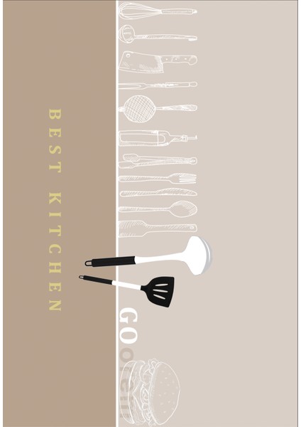 Dijital Baskılı Dekoratif Kaymaz Taban Yıkanabilir Best Kitchen Desenli Mutfak Halısı fiyatları