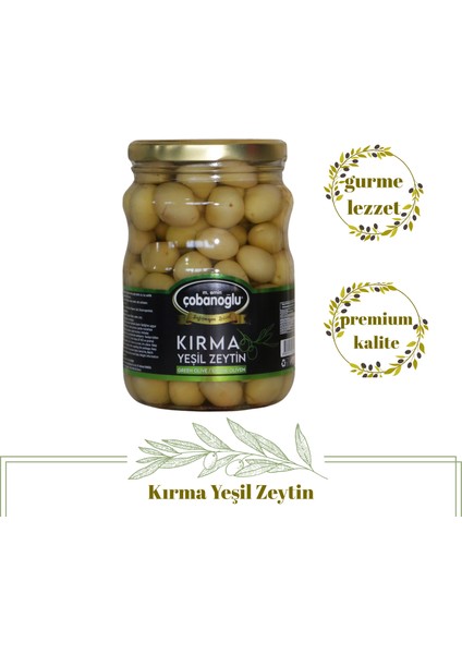 Çobanoğlu Kırma Yeşil Zeytin (Domat Tipi) - Cam Kavanoz fırsatları
