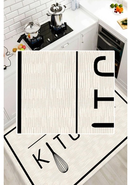 Kitchen Yazılı Dijital Baskılı Dekoratif Kaymaz Taban Yıkanabilir Mutfak Halısı modelleri