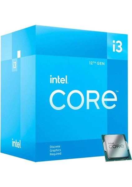 Intel Core I3 12100F Soket 1700 12. Nesil 3.30GHZ 12MB Önbellek 10NM Işlemci