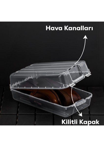 3207 10 Adet Erkek Ayakkabı Saklama Kutusu - Şeffaf Pratik Ayakkabı Kabı Düzenleyici Saklama Seti modelleri