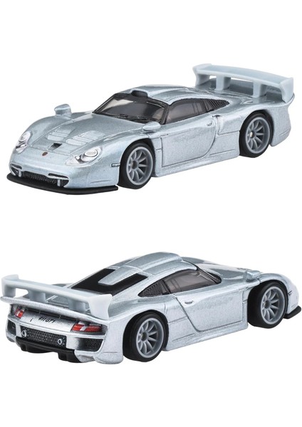 Premium Fleet Street Set – Porsche 911 Gt1, Mercedes-Benz Clk-Gtr, Mclaren F1, Taşıyıcı Kamyonet modelleri