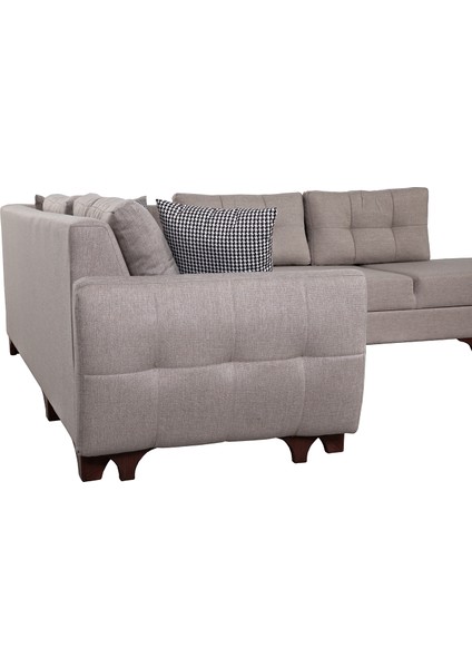 Cloft Köşe Koltuk Krem Sağ Köşe