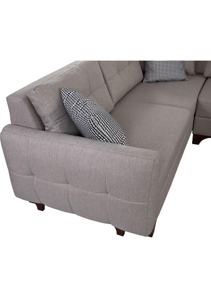 Cloft Köşe Koltuk Krem Sağ Köşe