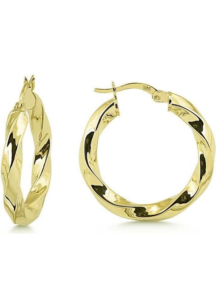 Burgu Gümüş Küpe Halka Gold