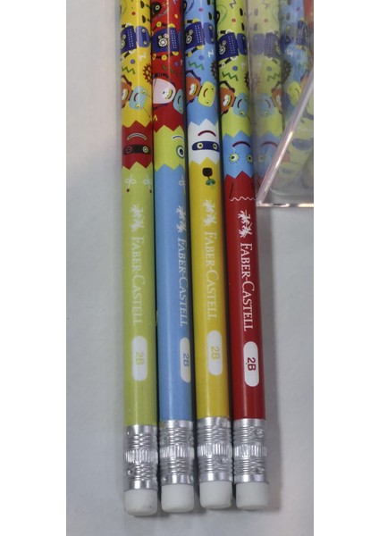 Faber Castell Robot Modeli Silgili 2b Kurun Kalem 12 Adet