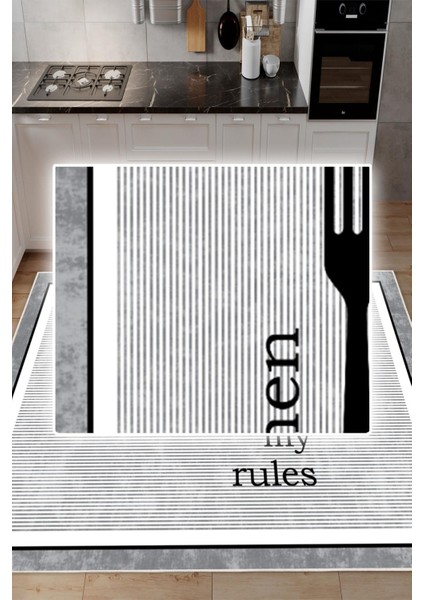 Dijital Baskılı Dekoratif Kaymaz Taban Yıkanabilir My Kitchen Desenli Halı Mutfak Halısı Yolluk modelleri