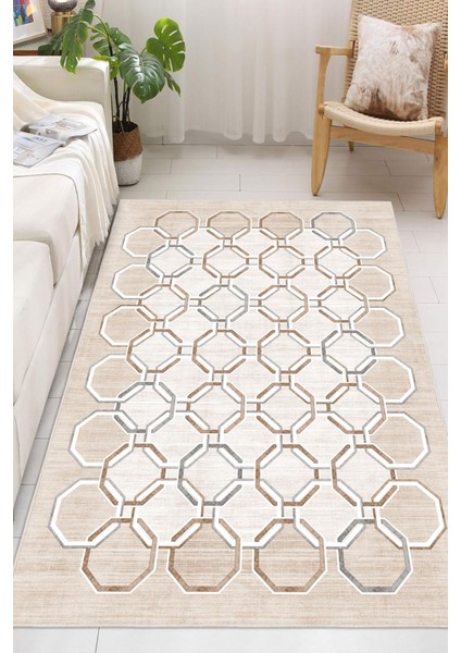 Geometrik Desenli Dekoratif Kaymaz Taban Yıkanabilir Salon Halısı fiyatları