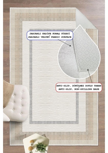 Çerçeve Desenli Dekoratif Kaymaz Taban Yıkanabilir Halı Salon Halısı fiyatları