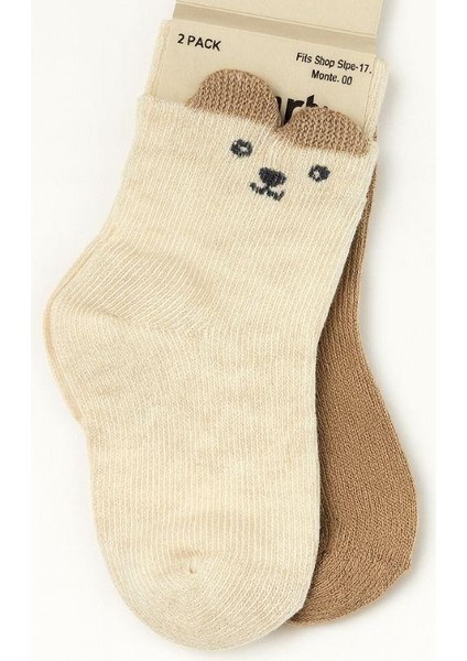 Erkek Bebek Ayıcık Desenli 2'li Çorap Seti modelleri