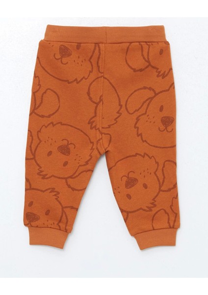 Lcw Baby Turuncu Bisiklet Yaka Uzun Kollu Baskılı Erkek Bebek Sweatshirt ve Eşofman Alt 2'li Takım indirimleri