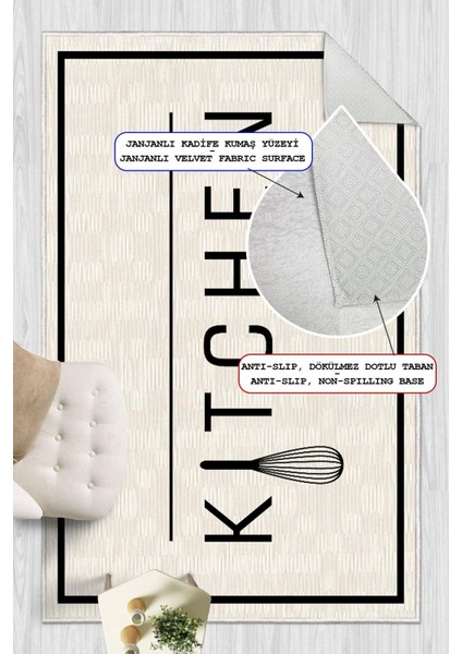 Kitchen Yazılı Dijital Baskılı Dekoratif Kaymaz Taban Yıkanabilir Mutfak Halısı fiyatları