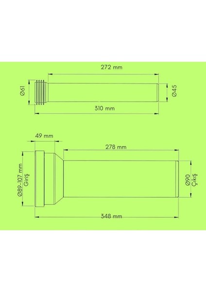 YT322 Gömme Rezervuar Uzun Kada Seti/asma Klozet Gider Borusu 2li Set fiyatları