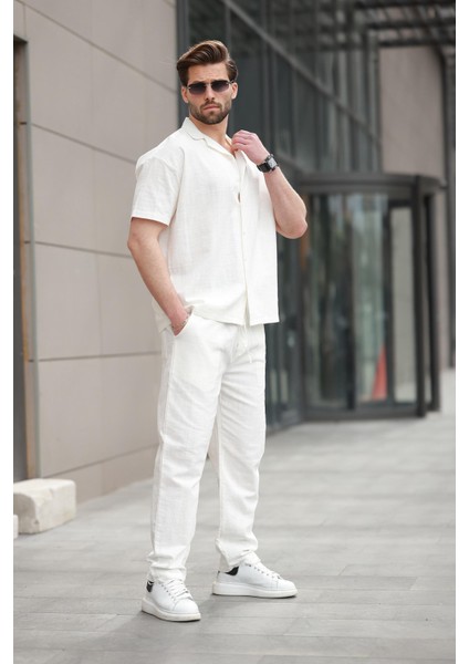 Ekru Over Fit Erkek Gömlek Takım E7303 fiyatları