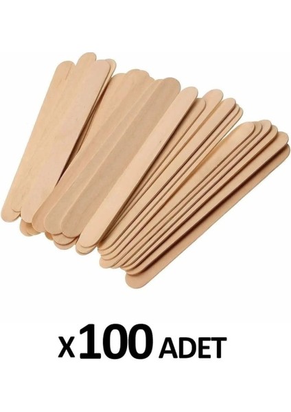 100 Adet Abeslang Tahta Dil Basma Çubuğu - Ağda Spatulası , Spatula