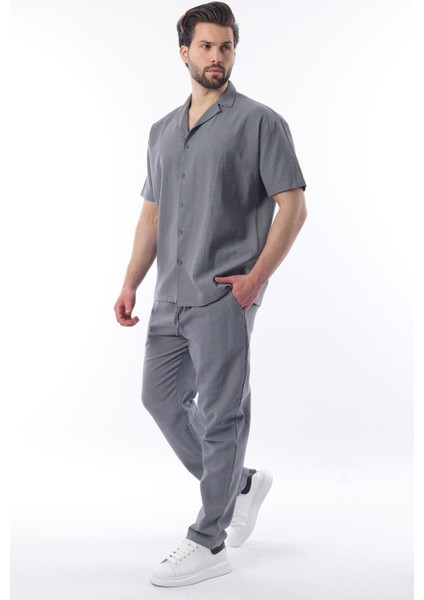 Füme Over Fit Erkek Gömlek Takım E7303