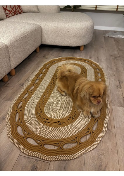 Sarmaşık Model Oval Hasır Görünümlü Jüt Kilim Paspas Halı fiyatları