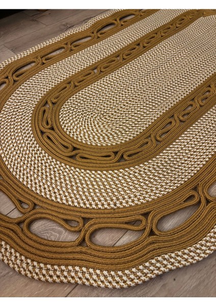 Sarmaşık Model Oval Hasır Görünümlü Jüt Kilim Paspas Halı fırsatları