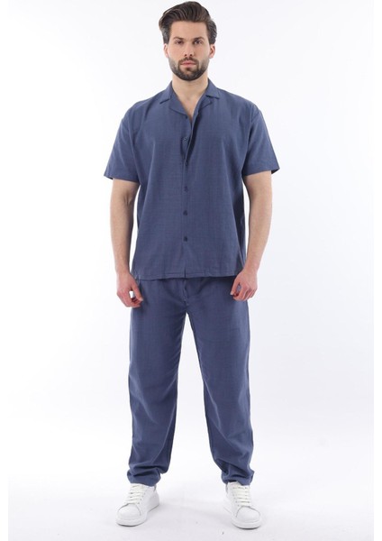 Lacivert Over Fit Erkek Gömlek Takım E7303 fiyatları