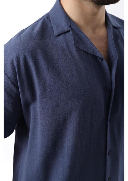 Lacivert Over Fit Erkek Gömlek Takım E7303 modelleri