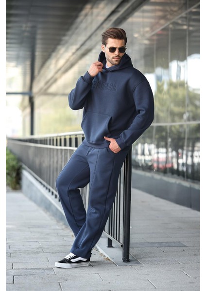 Lacivert Kapüşonlu Erkek Eşofman Takımı E7324 modelleri