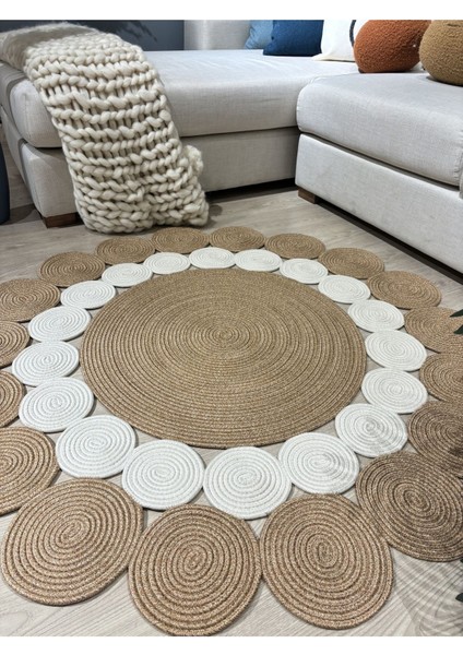 Hasır Jüt Çiçek Desenli Kilim Halı fiyatları