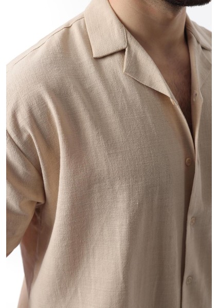 Bej Over Fit Erkek Gömlek Takım E7303 modelleri