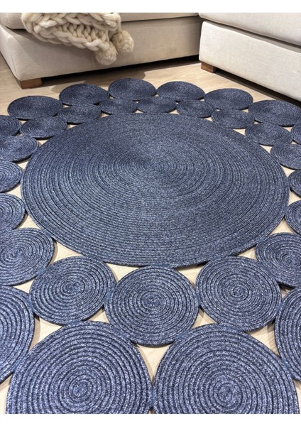 Papatya Hasır Jüt Çiçek Desenli Kilim Halı fiyatları