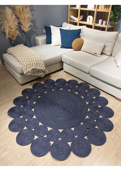 Papatya Hasır Jüt Çiçek Desenli Kilim Halı fırsatları