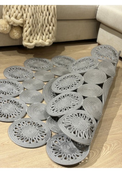 Marguerite Trikot Papatya Model Oval Kilim Polipropilen Malzeme ile Düz Desenli Kullanım modelleri