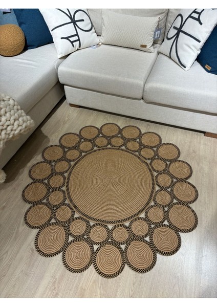 Hasır Jüt Çiçek Desenli Kilim Halı 2025 Koleksiyonu