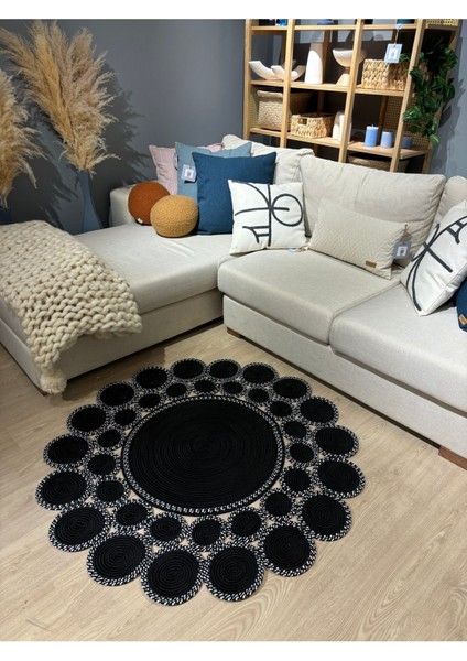 Hasır Jüt Çiçek Desenli Kilim Halı 2025 Koleksiyonu