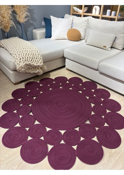 Papatya Hasır Jüt Çiçek Desenli Kilim Halı fırsatları