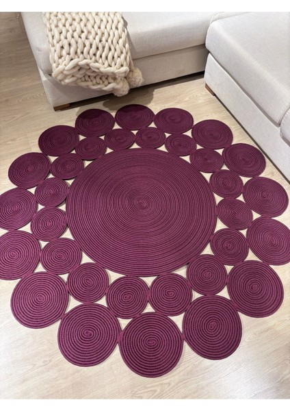 Papatya Hasır Jüt Çiçek Desenli Kilim Halı indirimleri