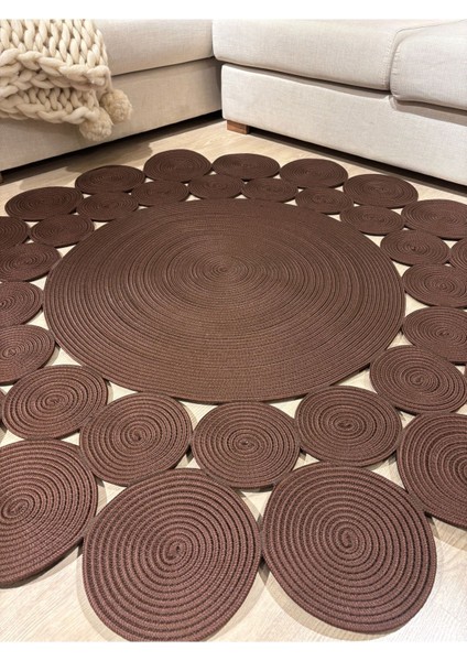 Papatya Hasır Jüt Çiçek Desenli Kilim Halı fiyatları