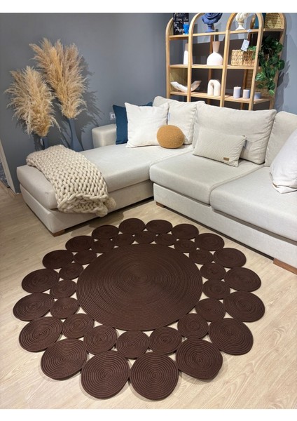 Papatya Hasır Jüt Çiçek Desenli Kilim Halı fırsatları