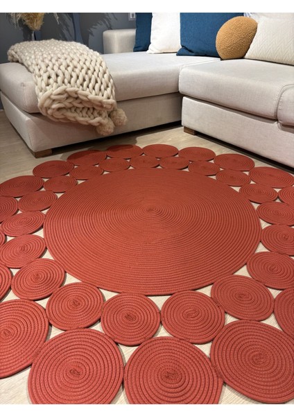 Hasır Jüt Çiçek Desenli Kilim Halı modelleri