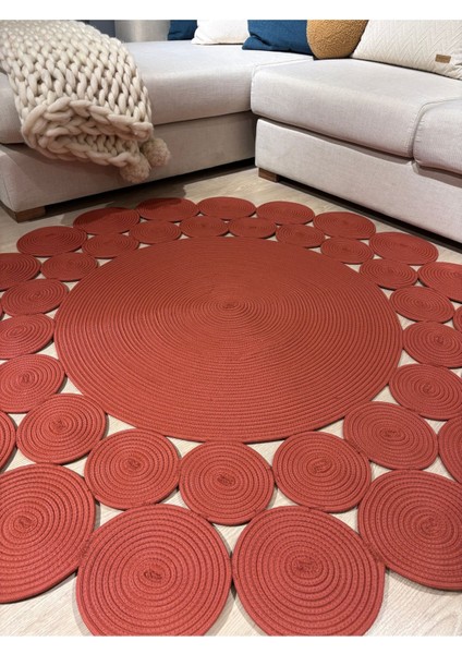 Hasır Jüt Çiçek Desenli Kilim Halı fırsatları