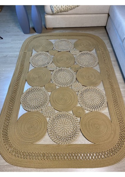 Violaceae Jüt Hasırlı Örgü Kilim indirimleri
