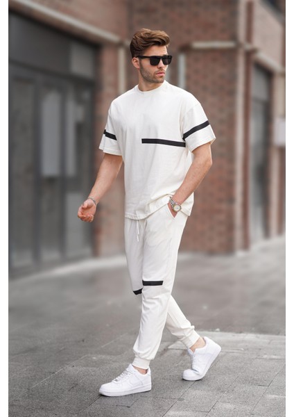 Ekru Kısa Kollu Eşofman Takımı 5939