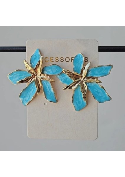 Tropikal Çiçek Küpe