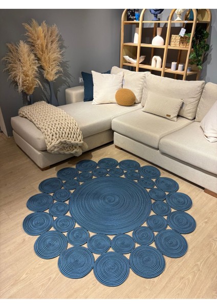 Papatya Hasır Jüt Çiçek Desenli Kilim Halı modelleri