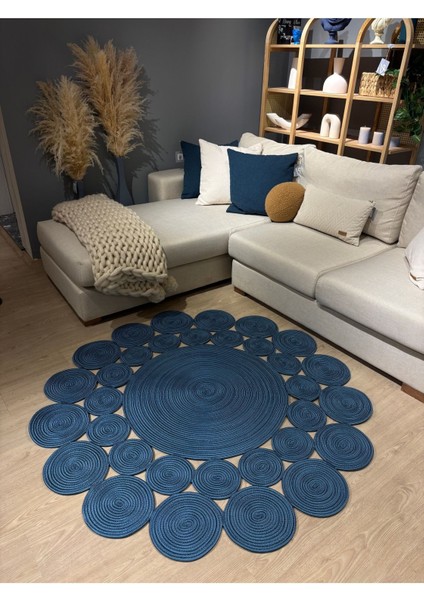 Papatya Hasır Jüt Çiçek Desenli Kilim Halı fırsatları