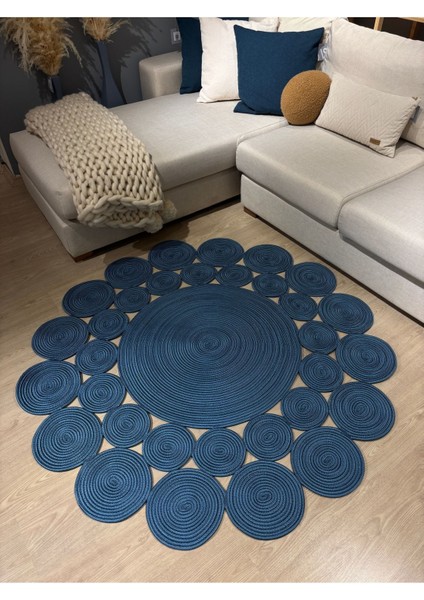 Papatya Hasır Jüt Çiçek Desenli Kilim Halı indirimleri