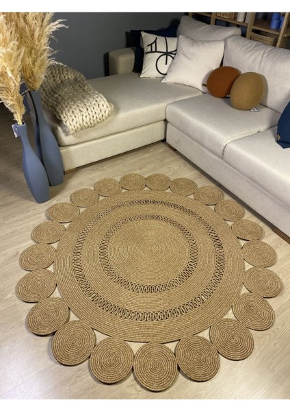 Begonvil Jüt Hasırlı Örgü Kilim