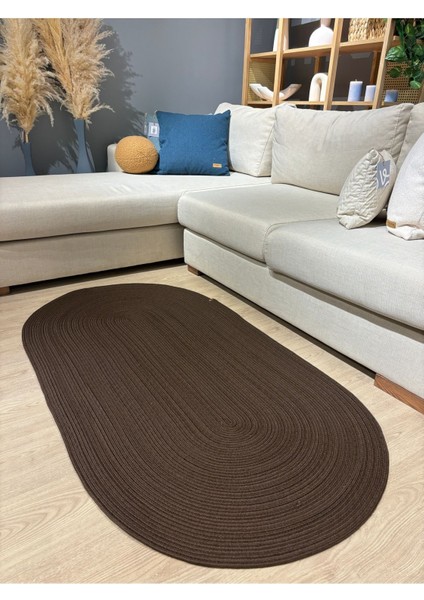 Galileo Oval Jüt Yuvarlak Hasır Görünümlü Klasik Halı Kilim