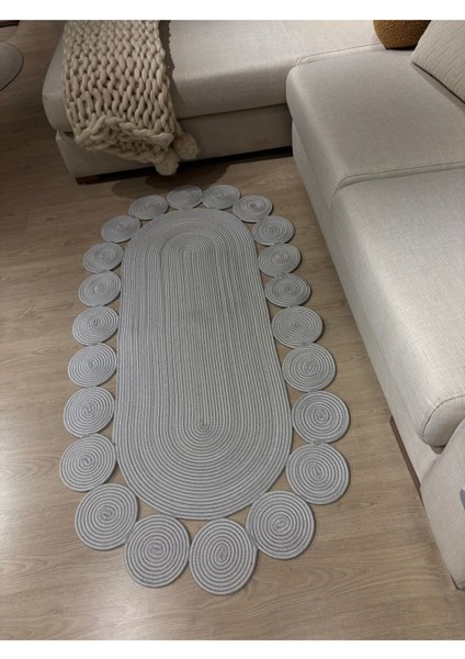 Oval Papatya Hasır Jüt Çiçek Desenli Kilim Halı fiyatları
