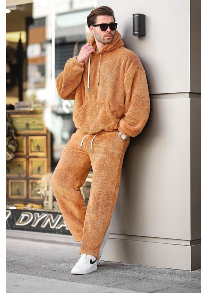Taba Cep Detaylı Polar Erkek Eşofman Takımı E5961