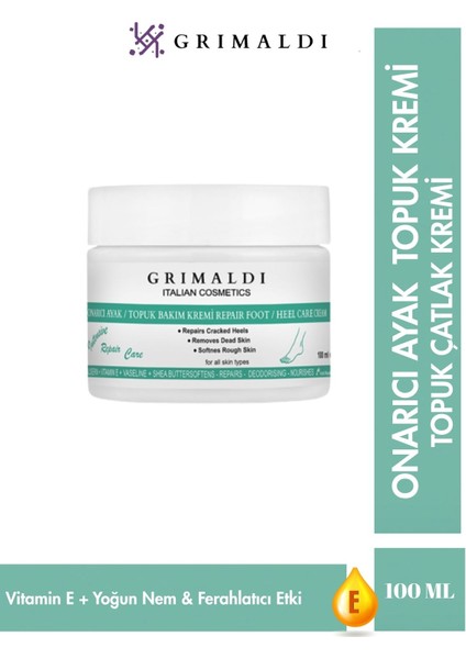 Grımaldı Onarıcı Ayak Topuk Kremi | Vitamin E + Yoğun Nem & Ferahlatıcı Etki